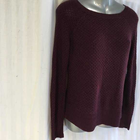 American Eagle Outfitters Womens Size XS Burgandy Red Stretch Sweater Scoop Neck - Picture 7 of 13